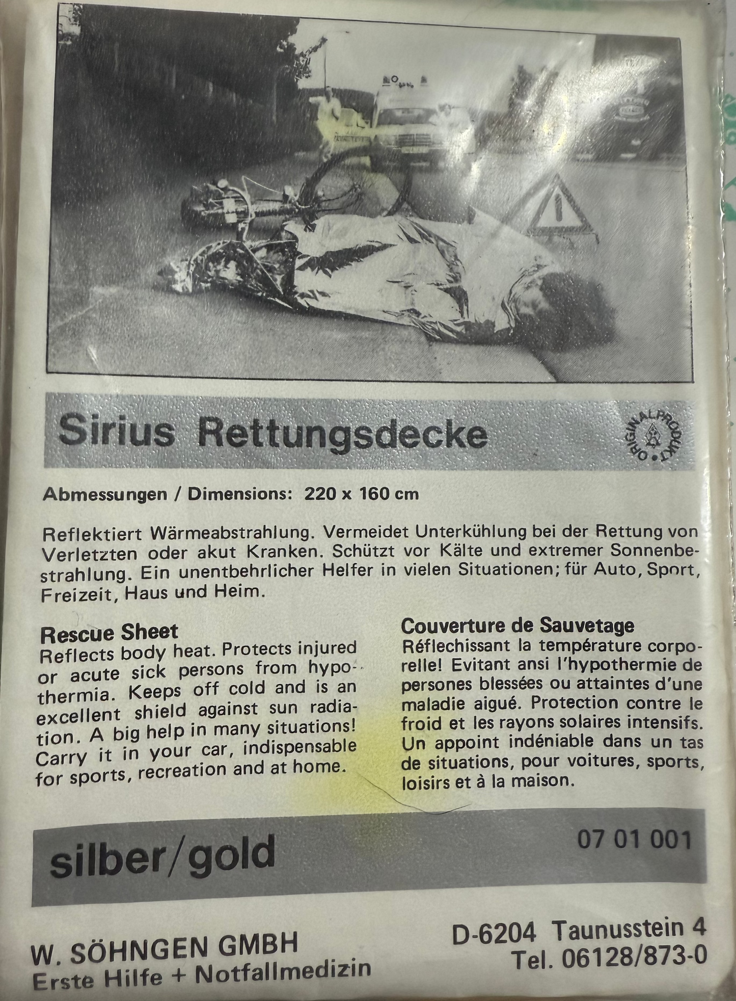 Genuine German Emergency/Survival Thermal blanket