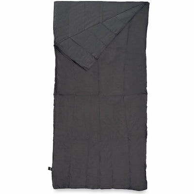 Dark gray sleeping bag on a white background