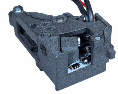Mechanical component with wiring on a white background