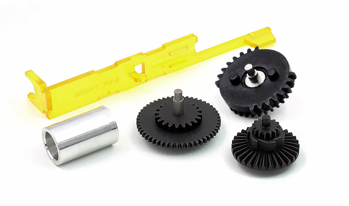 MODIFY New Quantum Gear Set (16.32:1) for Ver.2/Ver.3/Ver.6 Gearbox (with Spring Guide Spacer + Special Tappet Ver. 2)