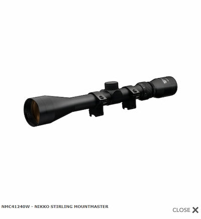 NIKKO STIRLING MOUNTMASTER 4-12 X 40 Scope WITH 5/8 MOUNTS