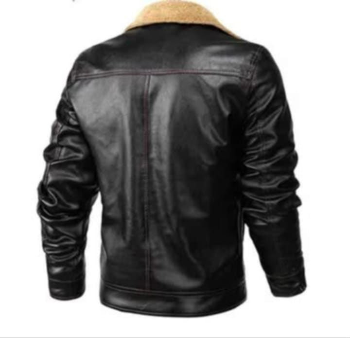 Faux Leather Lined Bomber Jacket - Flying Jacket -Save $60