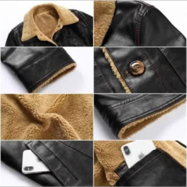 Faux Leather Lined Bomber Jacket - Flying Jacket -Save $60