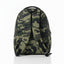 Camouflage-patterned backpack on a white background