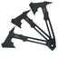 Black tactical tool with multiple blades on a white background