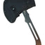 Black axe with wooden handle on a white background
