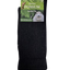 Black merino possum comfort top with a green label featuring a possum image on a white background