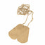 Gold necklace with two dog tags on a white background