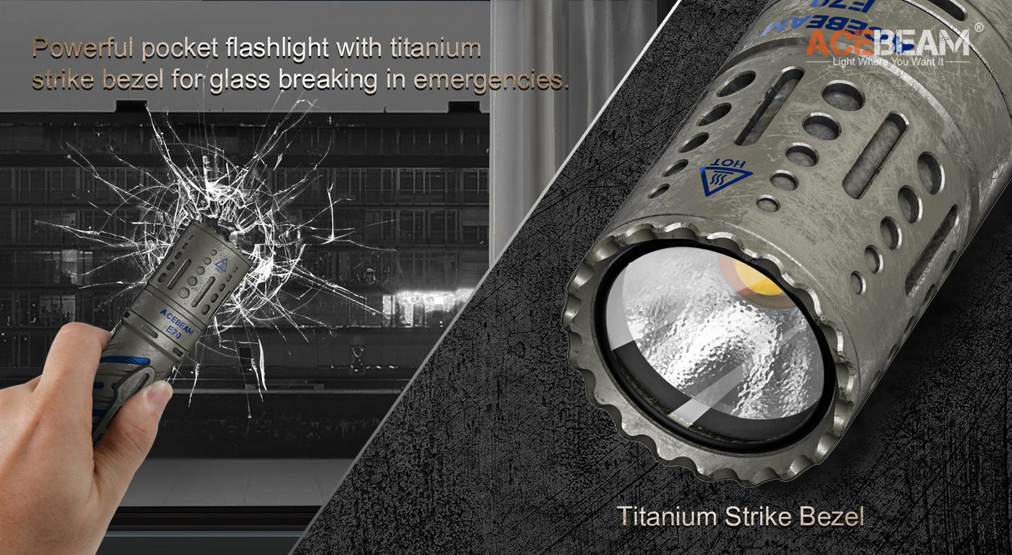 Acebeam - E70-TI EDC Titanium Flashlight