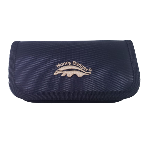 Honey Badger - Embroidered Black Zipper Pouch