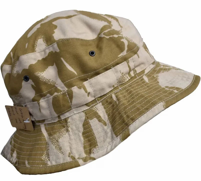 Camouflage bucket hat on a white background
