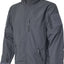 Gray tactical jacket with patches on a white background