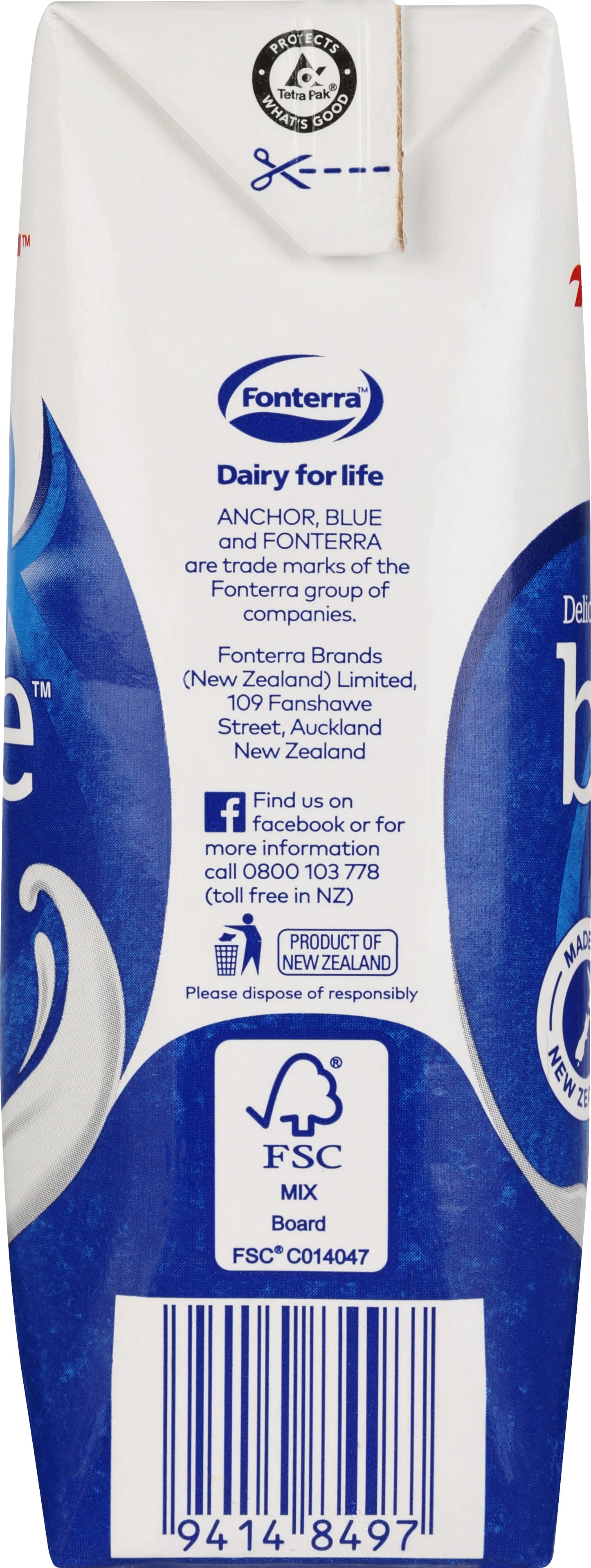 ANCHOR Blue Milk UHT 250ml dated best before 8/9/25