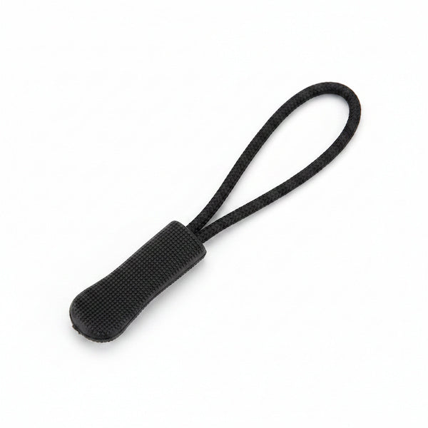 A black textured strap or loop with a padded, ribbed end, shown on a plain white background.