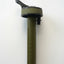 An olive green tactical water filter straw with a black flip-top lid and measurement markings on the handle, shown against a plain white background.