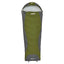 Green and gray sleeping bag with 'Roman' branding on a white background