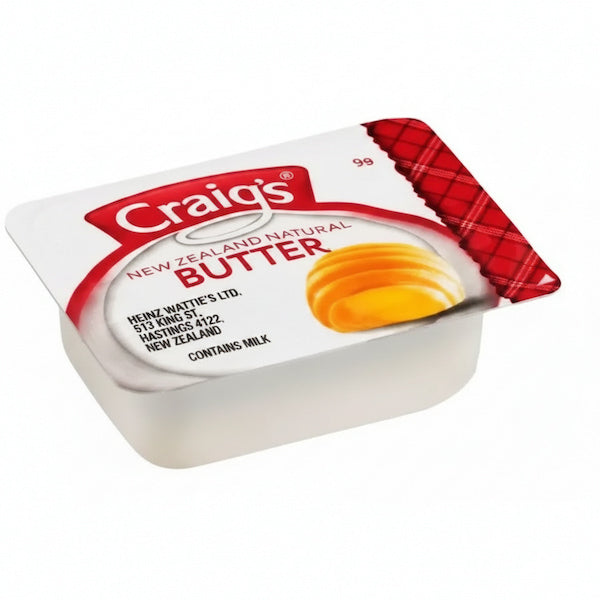 Packaged butter with 'Craig's' branding on a white background