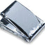 Metallic silver emergency blanket on a white background