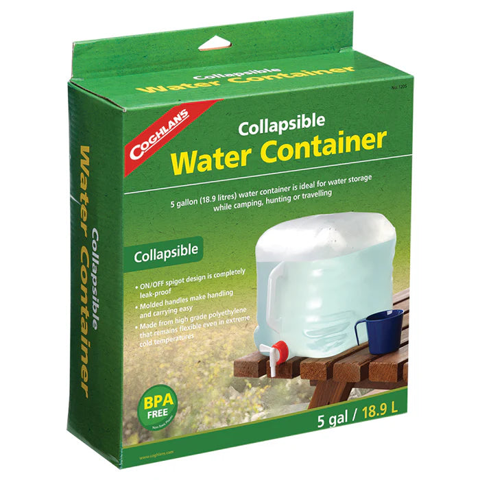Coghlan's collapsible water container packaging on a white background