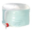Collapsible water container with a spout on a white background