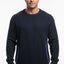 Man wearing a navy blue sweater on a white background