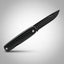 Black folding knife on a gray background