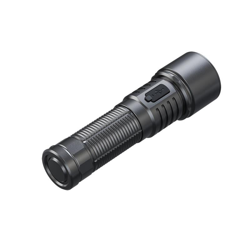 Black flashlight on a white background