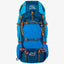 Blue hiking backpack with orange accents on a white background