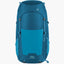 Blue backpack with visible branding on a white background