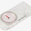 Compass with clear plastic casing on a white background