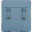 Blue backpack with black straps on a white background