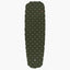 Green quilted sleeping pad on a white background