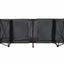 Black camping cot on a white background
