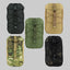 Five tactical pouches in different colors and patterns on a gray background