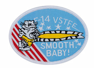 Patch with F-14 VSTFFE logo and text 'Smooth Baby!' on a blue background