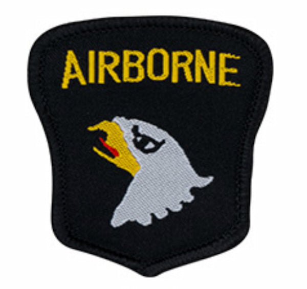 Airborne patch with an eagle emblem on a black background