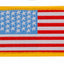 American flag patch with yellow border on a white background