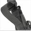 Close-up of a black tactical belt with straps on a white background