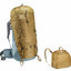 Two backpacks, one large and one small, on a white background