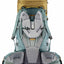 Hiking backpack with a brown top section on a white background