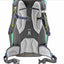 Gray hiking backpack with mesh back panel on a white background