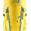 Yellow backpack with blue accents on a white background