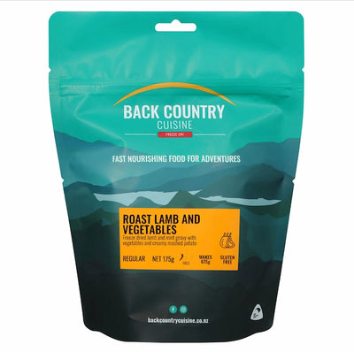 Back Country Cuisine Roast Lamb and Vegetables package on a white background