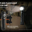 Acebeam H15 multifunctional headlamp with flashlight, featuring clip and design details.