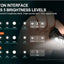 Acebeam H50 flashlight with brightness level controls displayed on a dark background
