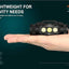 Acebeam H50 2D headlamp being held in a hand with product details on a dark background