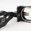 Black archery sight with colorful arrows on a white background