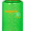 Green Nalgene bottle with orange lid on a white background