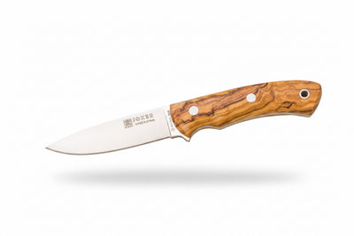 Knife with a wooden handle on a white background