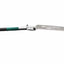Gardening saw with a black and green handle on a white background
